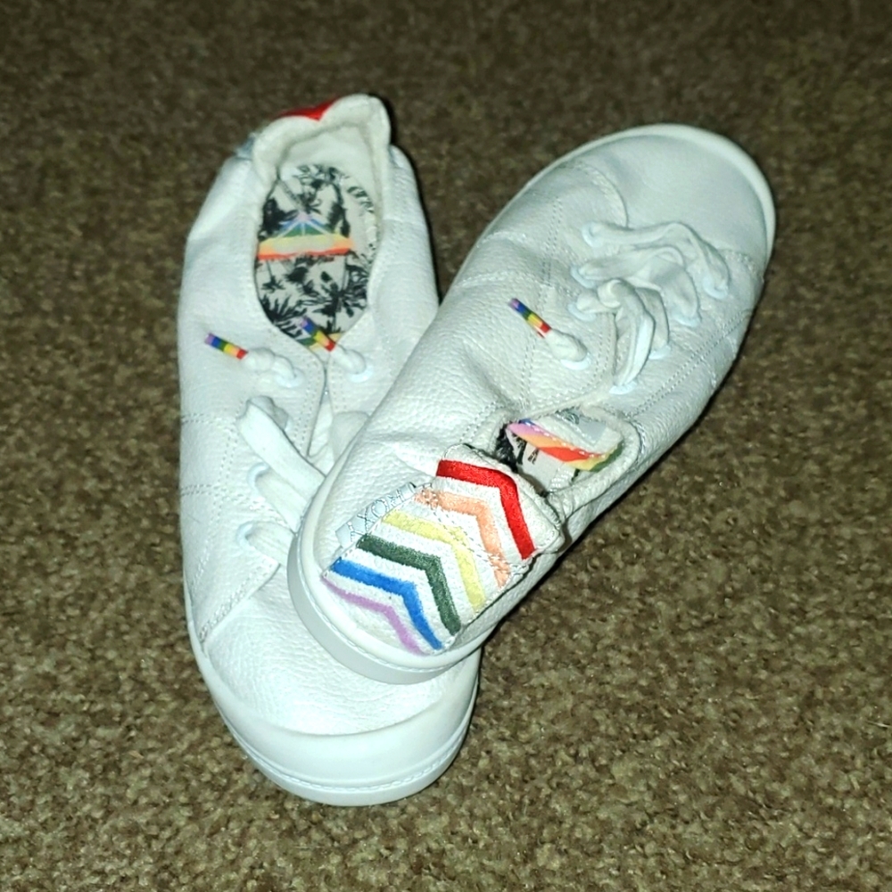 New Roxy rainbow slip ons